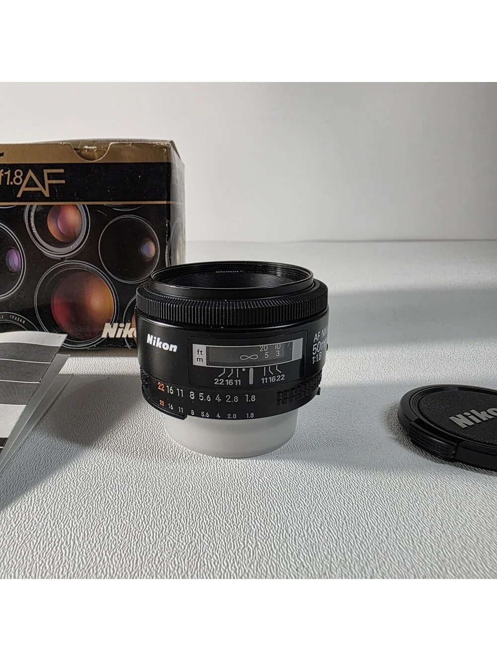 Nikon Nikkor AF 50mm f1.8 SLR DSLR Camera Lens W/Box & Manual